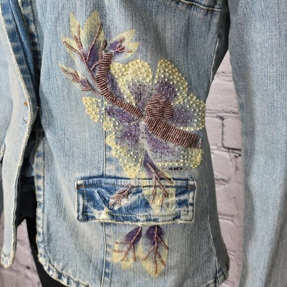 Z.Cavaricci Beaded and Sequin Jean Blazer, Women's Medium - Picture 4 of 14